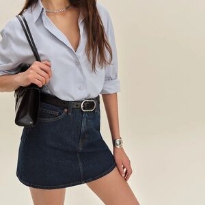 Lydia High Rise Denim Mini Skirt
